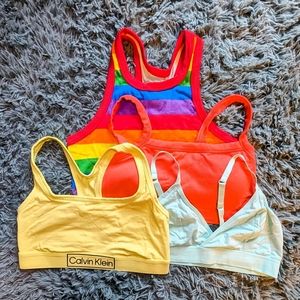 4 NWOT Colorful Bralettes Women's Size Large